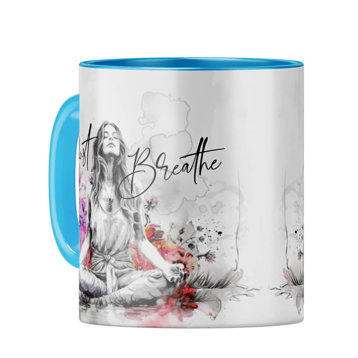 Just Breathe Coffee Mug Light Blue