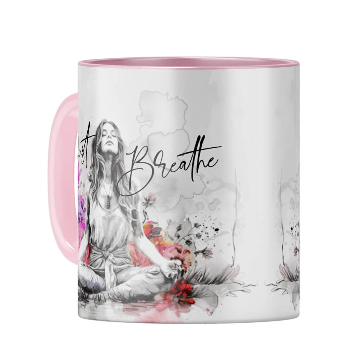 Just Breathe Coffee Mug Pink
