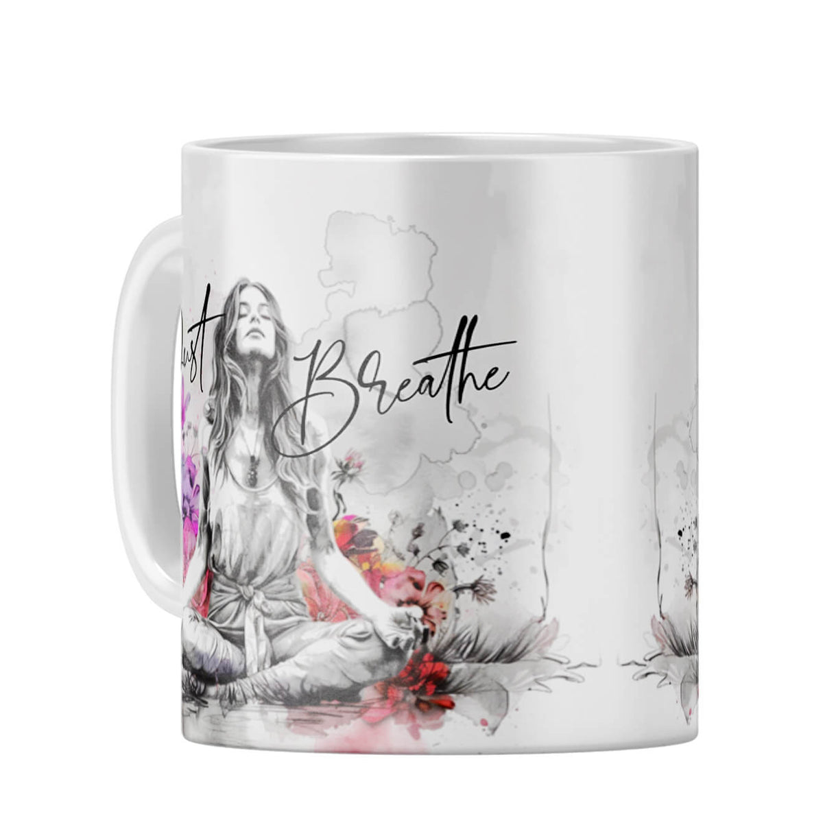 Just Breathe Coffee Mug White