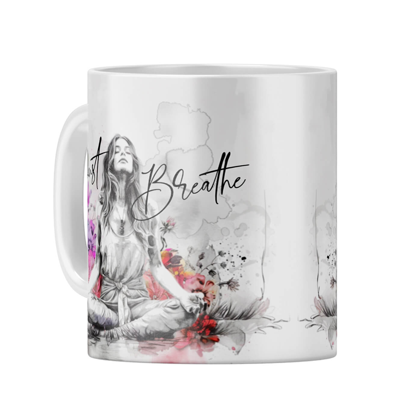 Just Breathe Coffee Mug White