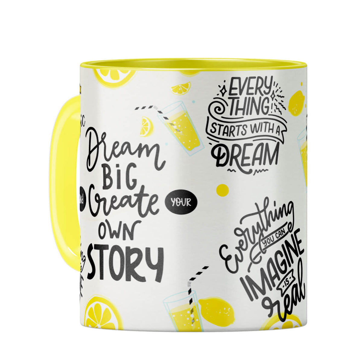Keep On Dreaming Mug Coffee Mug Yellow