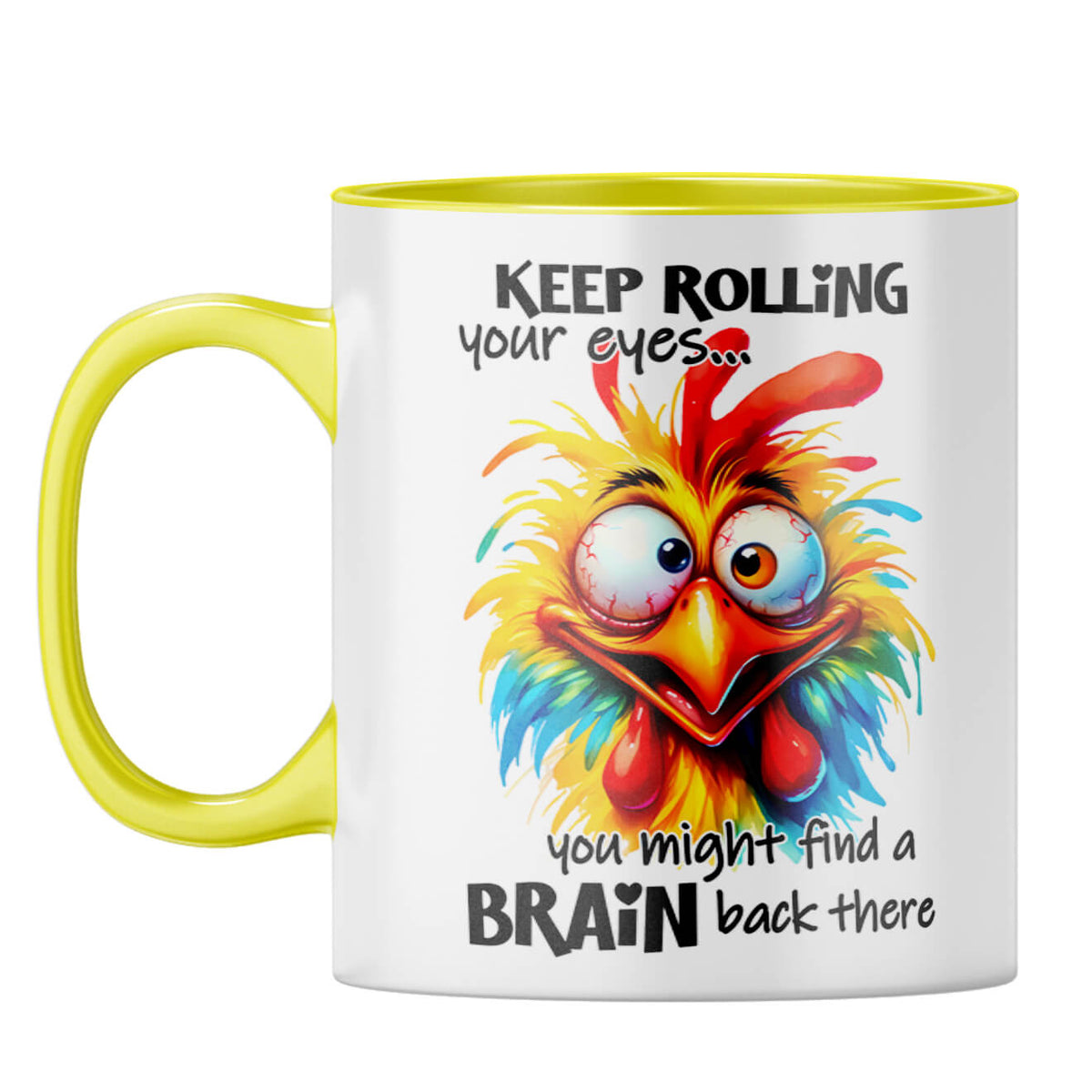 Keep Rolling Your Eyes Coffee Mug Yellow