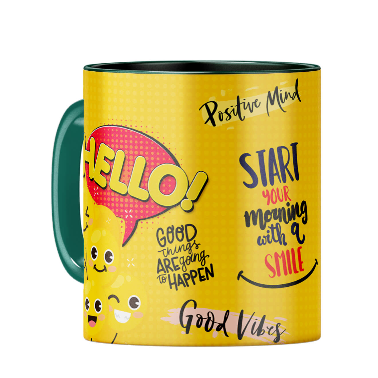 Keep Smiling Coffee Mug Coffee Mug Dark Green