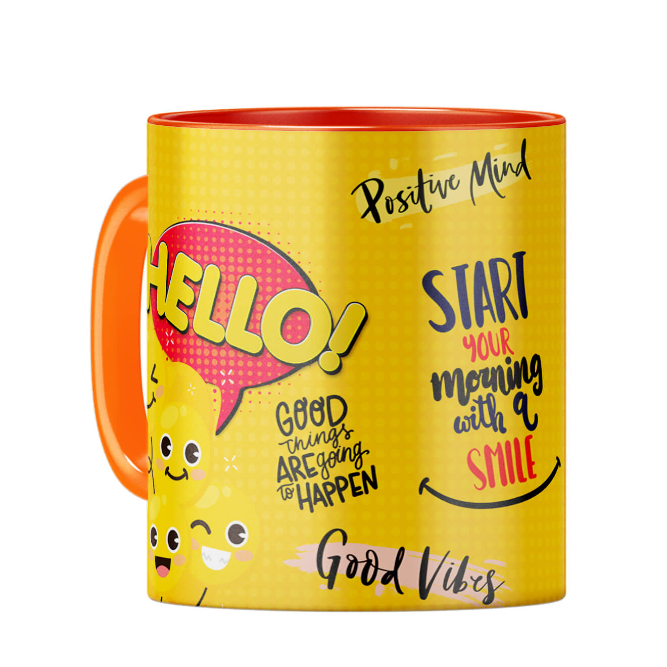Keep Smiling Coffee Mug Coffee Mug Orange