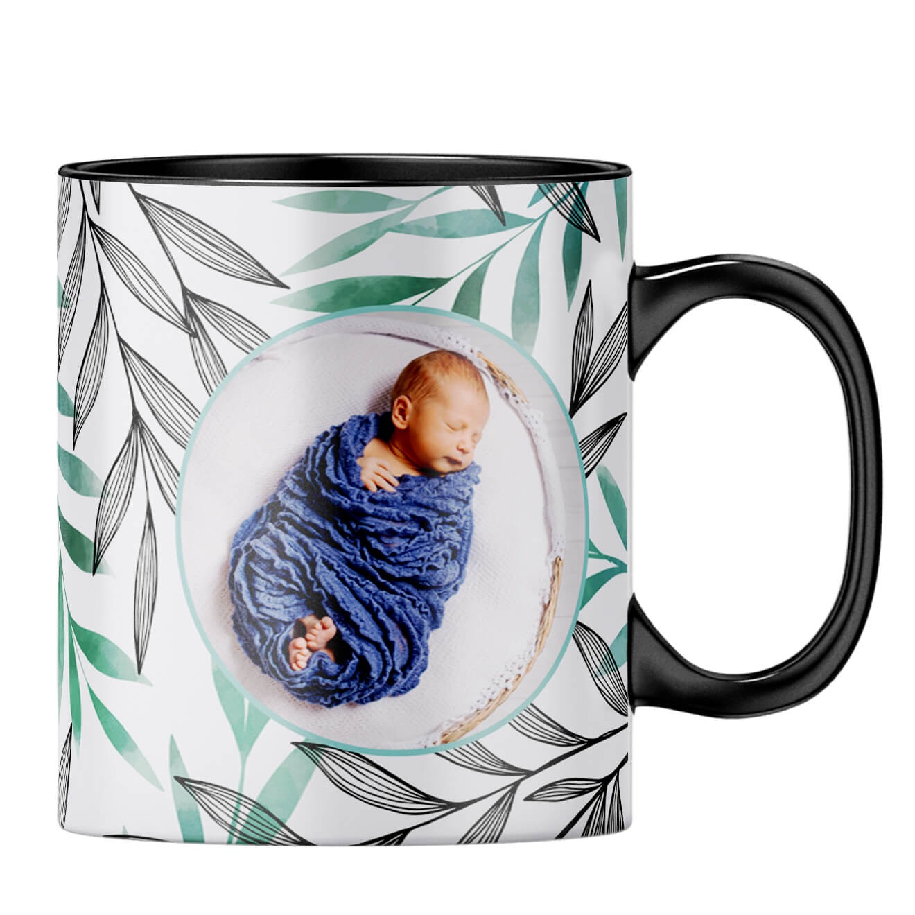 Leafy Coffee MugB-Black