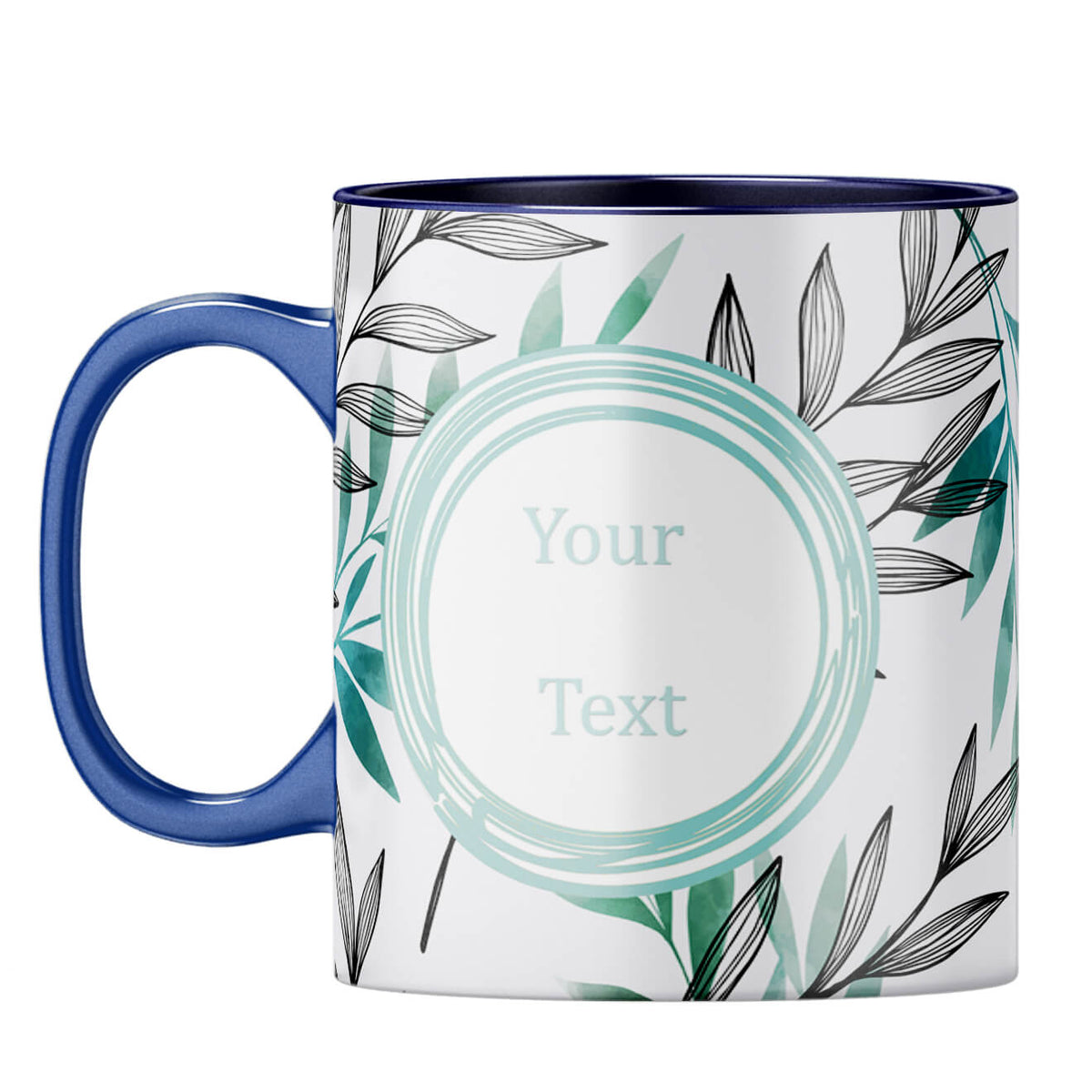 Leafy Coffee Mug Dark Blue