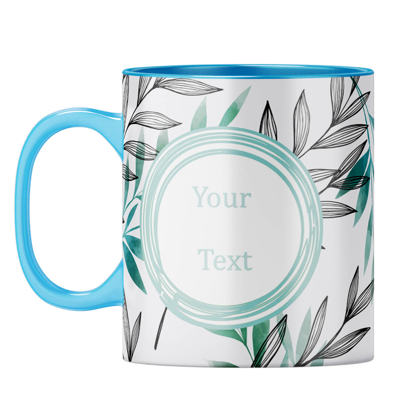 Leafy Coffee Mug Light Blue