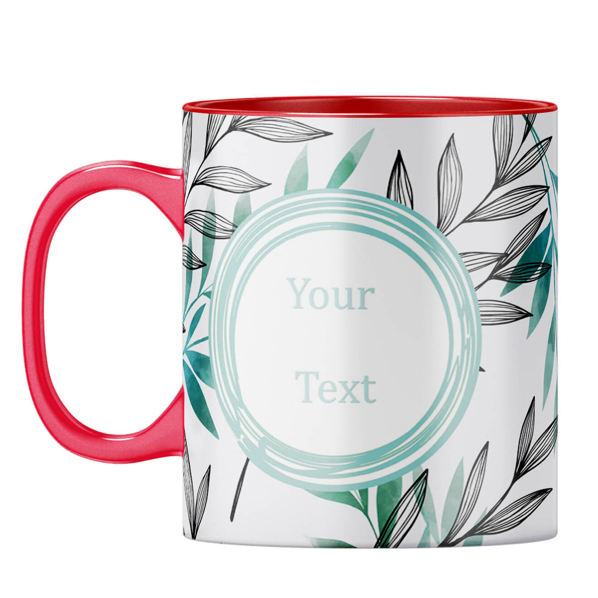 Leafy Coffee Mug Red