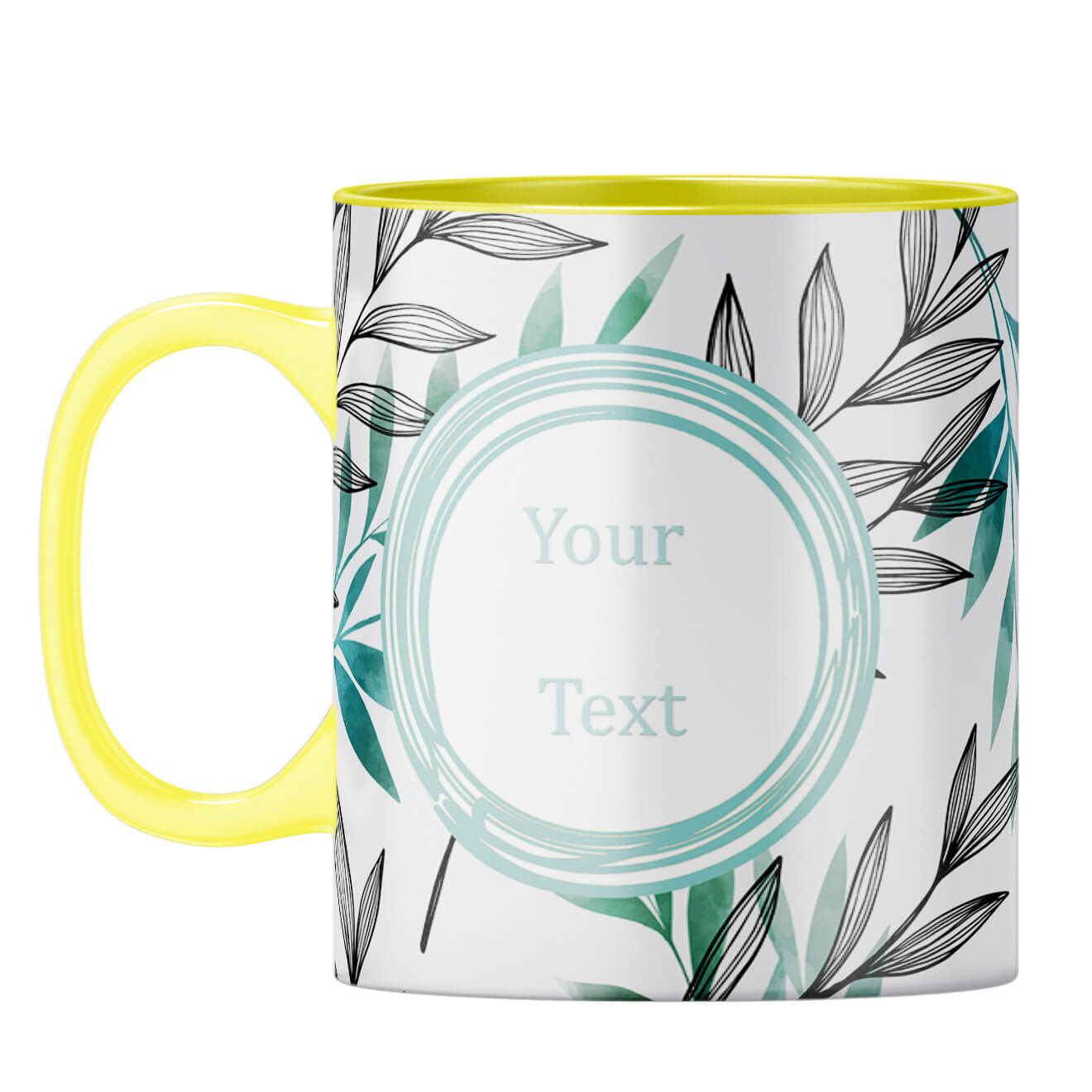 Leafy Coffee Mug Yellow