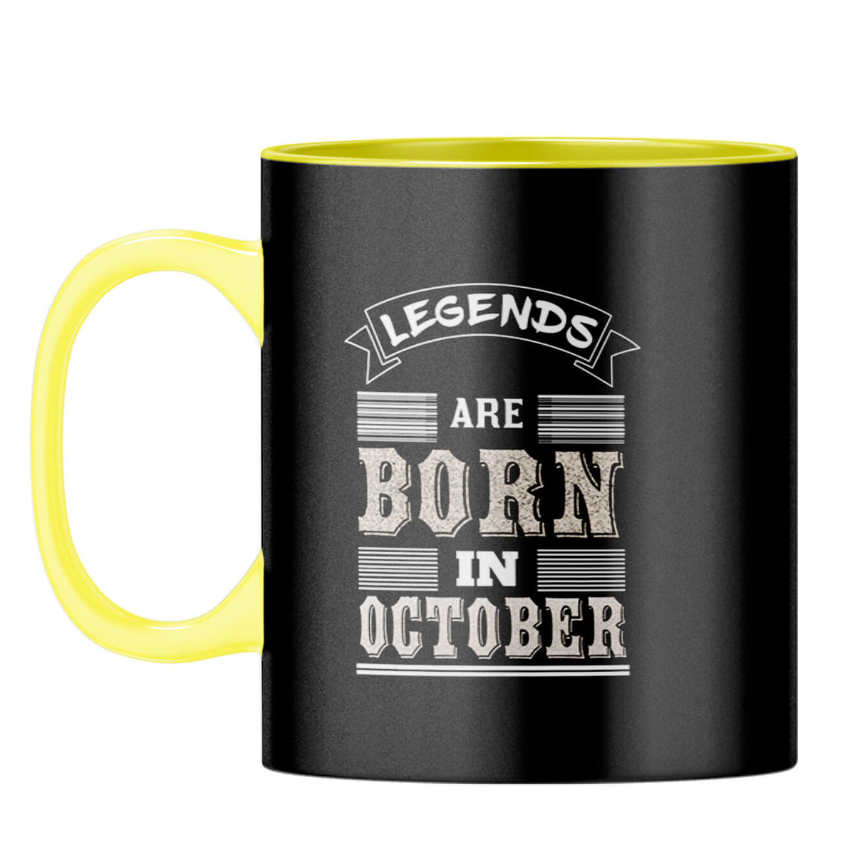 Legends Born in October Coffee Mug Yellow