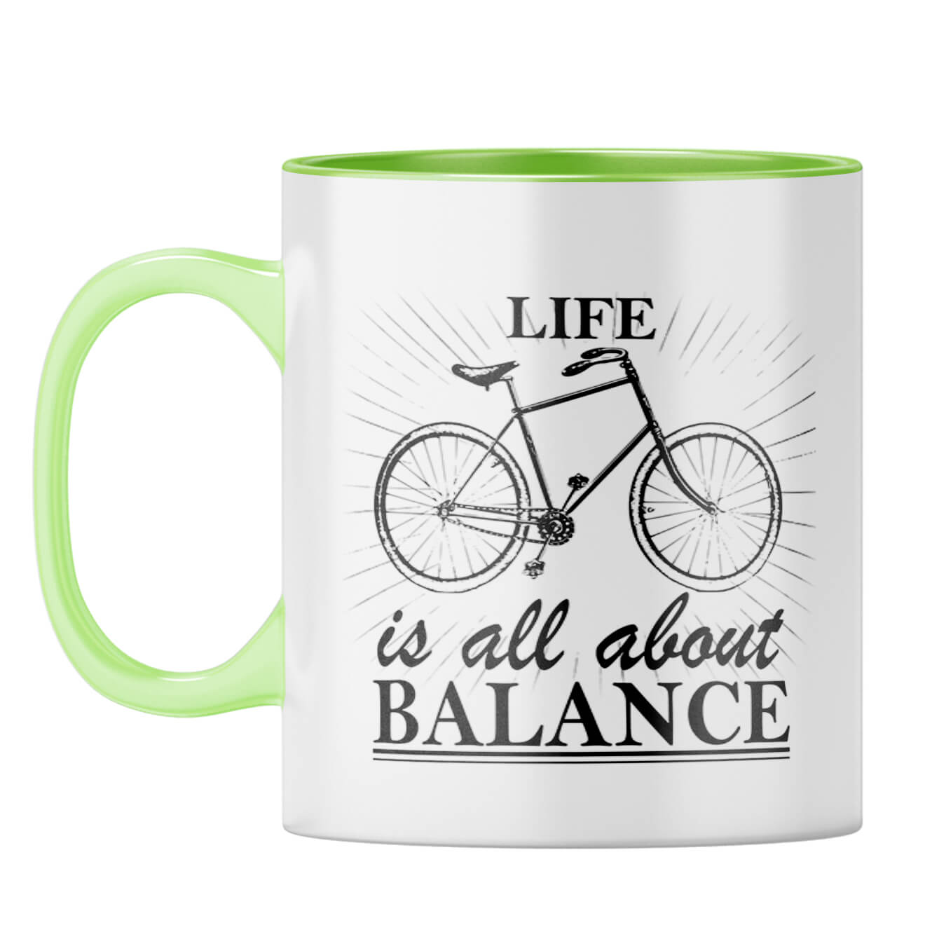 Life Is Balance Coffee Mug Light Green