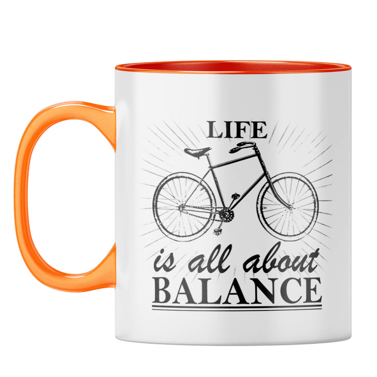 Life Is Balance Coffee Mug Orange