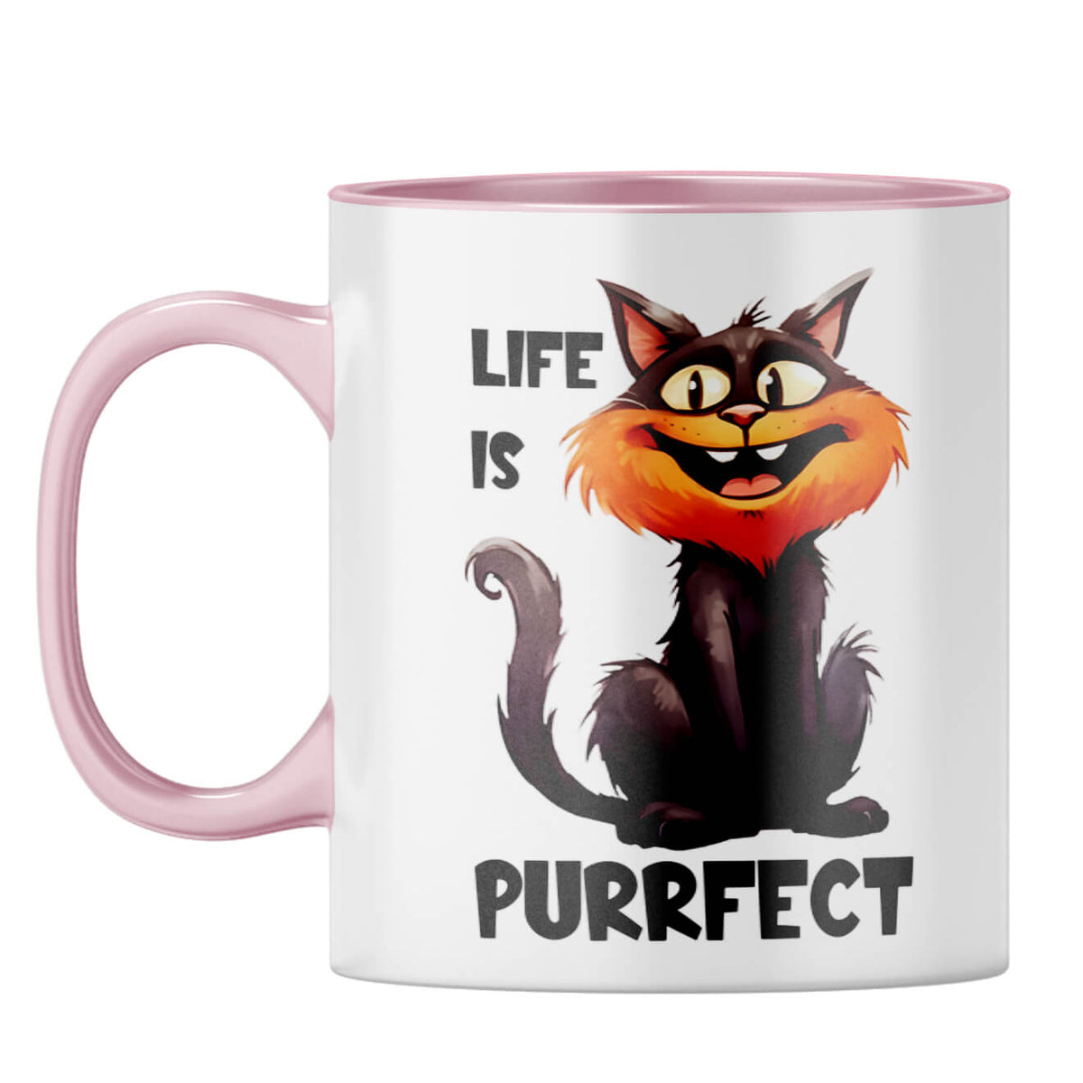Life is Purrfect Coffee Mug Pink