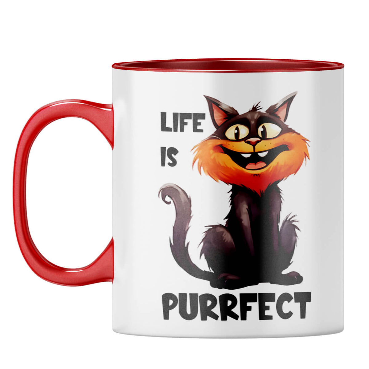 Life is Purrfect Coffee Mug Red
