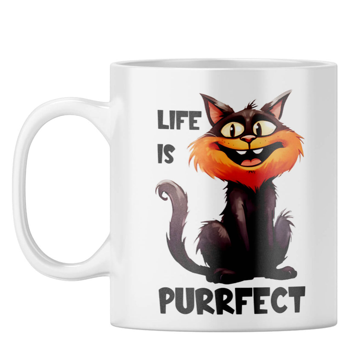 Life is Purrfect Coffee Mug White