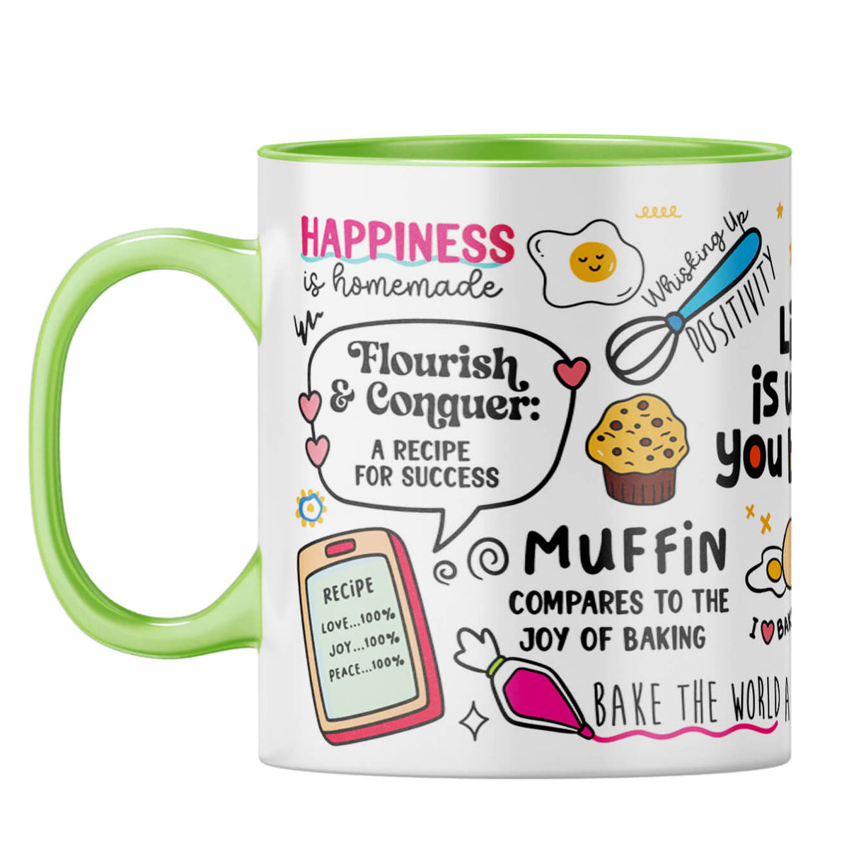 Life is What You Bake It Coffee Mug Light Green