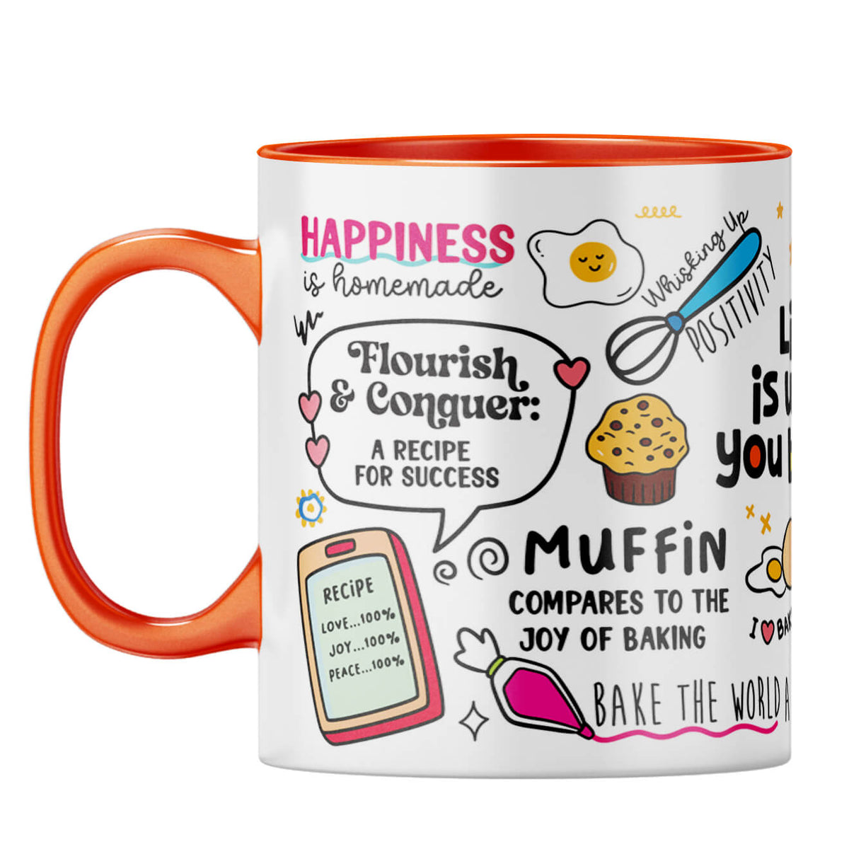 Life is What You Bake It Coffee Mug Orange