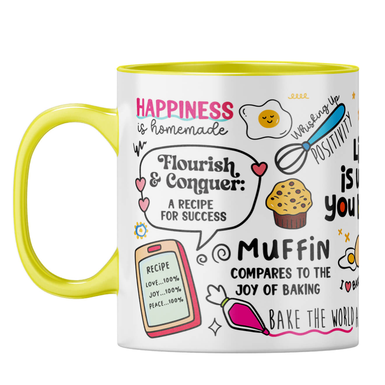 Life is What You Bake It Coffee Mug Yellow