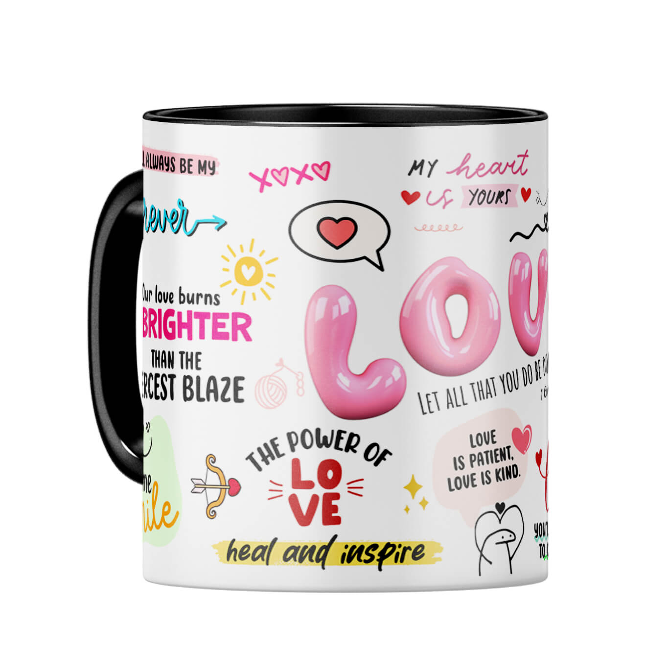 Love All Over Around Coffee Mug Black