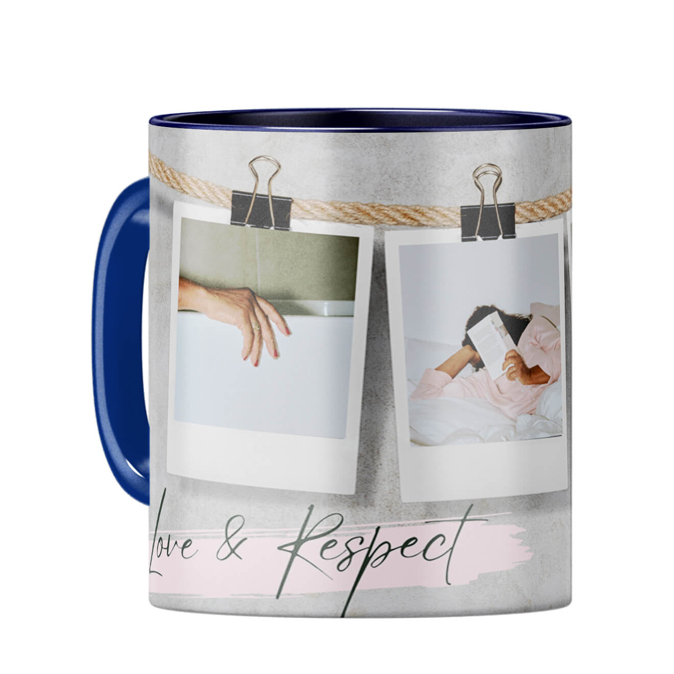 Love and Respect Coffee Mug Dark Blue