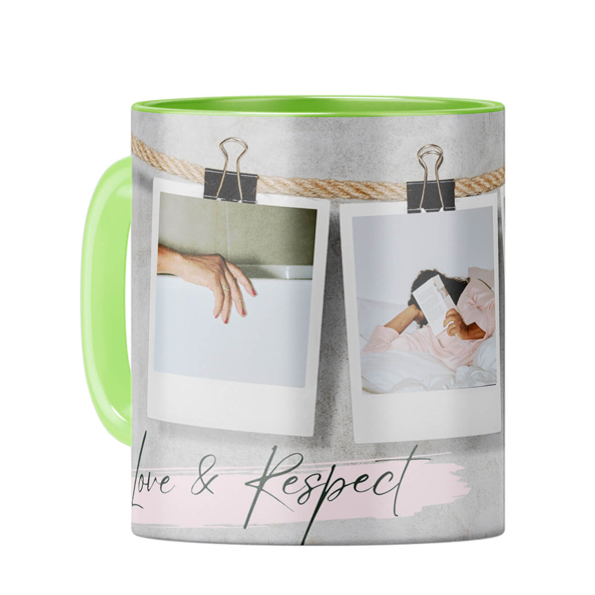 Love and Respect Coffee Mug Light Green