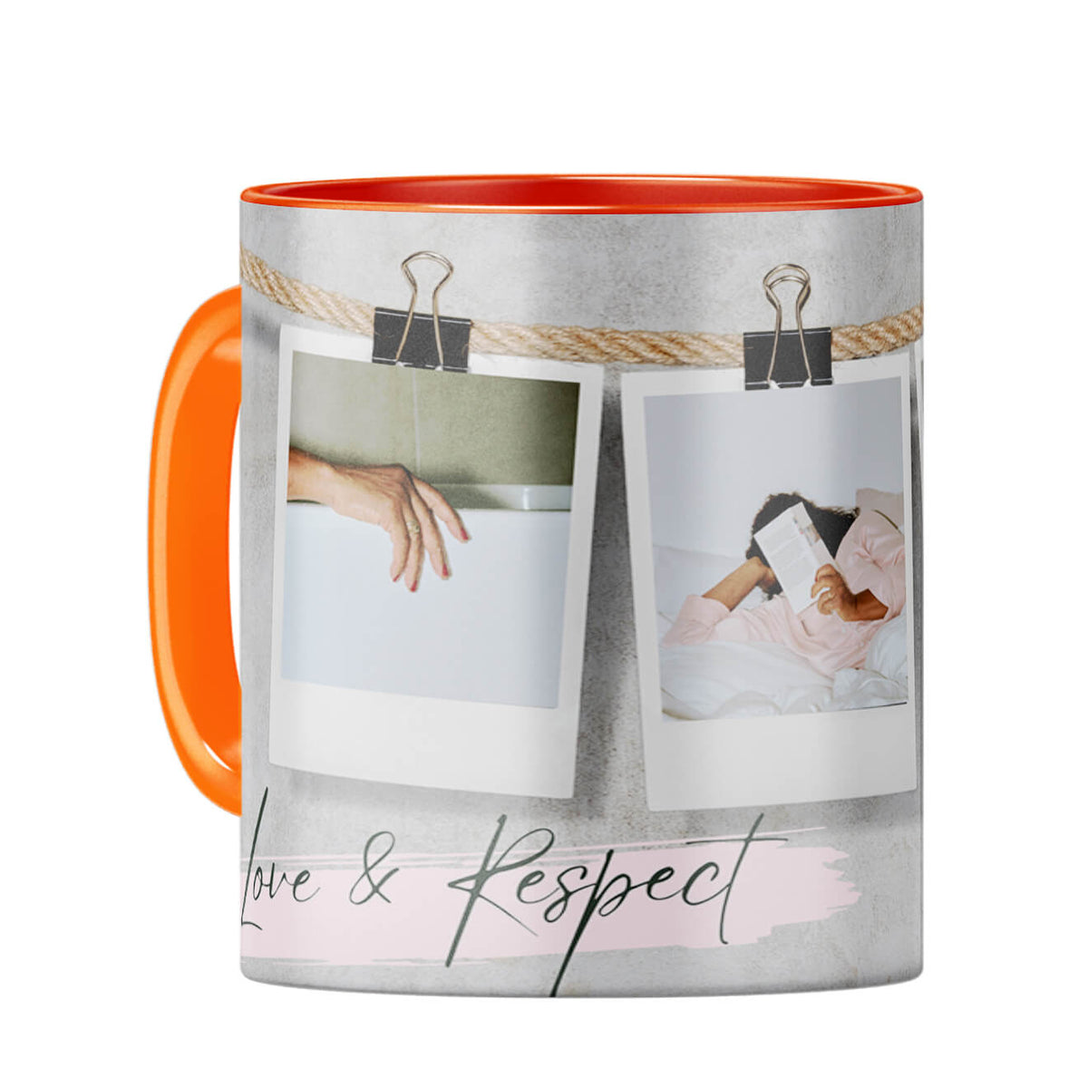 Love and Respect Coffee Mug Orange