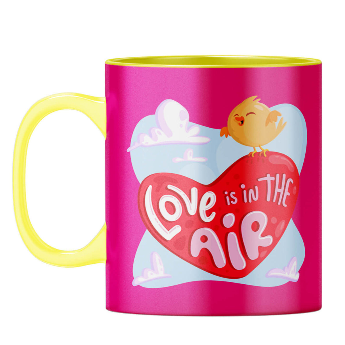 Love is in the air Coffee Mug Yellow
