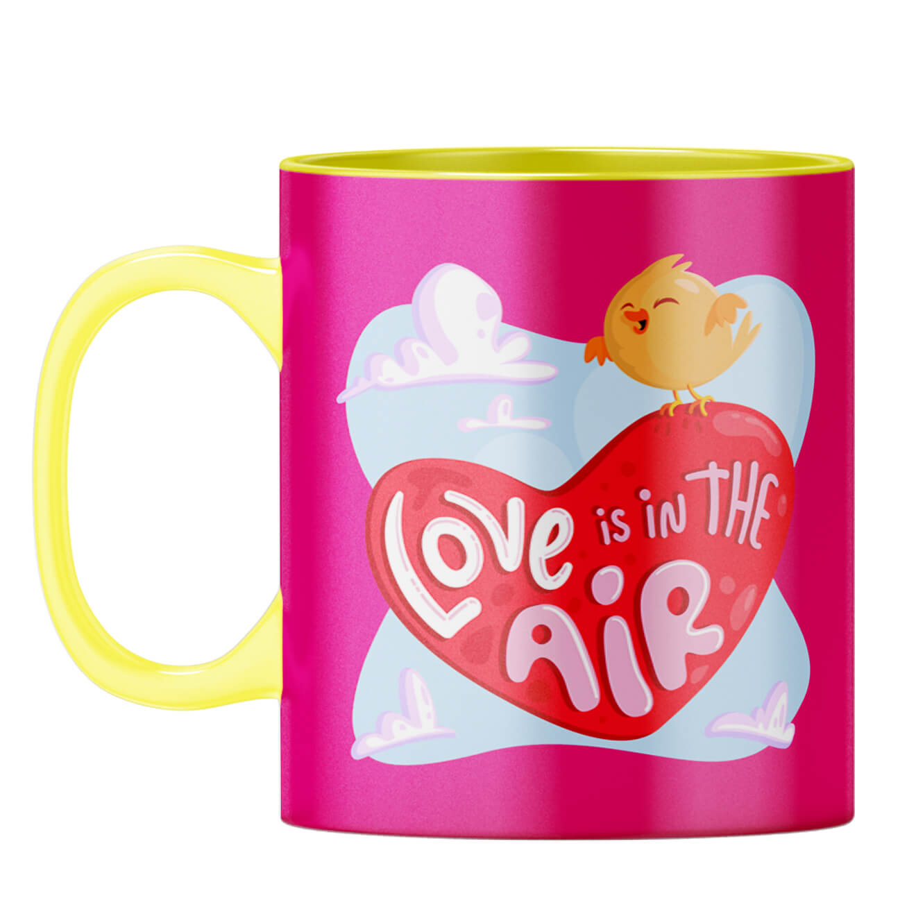 Love is in the air Coffee Mug Yellow