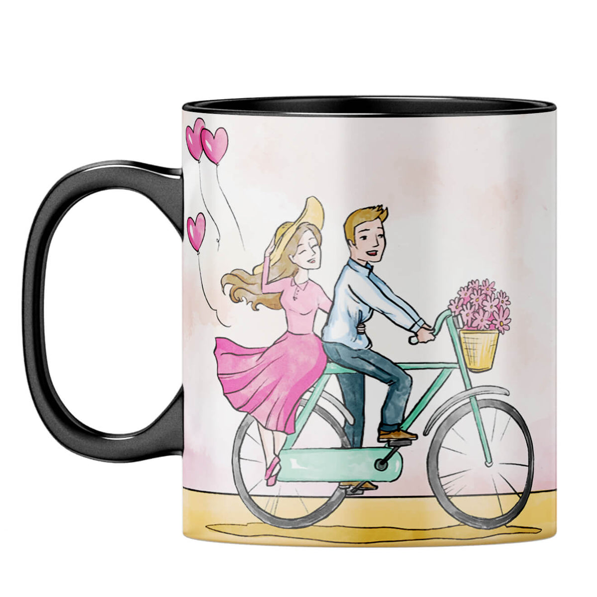 Love is on it's way Coffee Mug Black