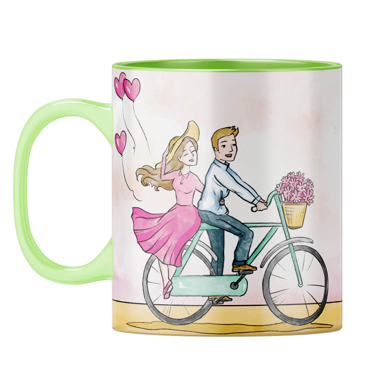 Love is on it's way Coffee Mug Light Green