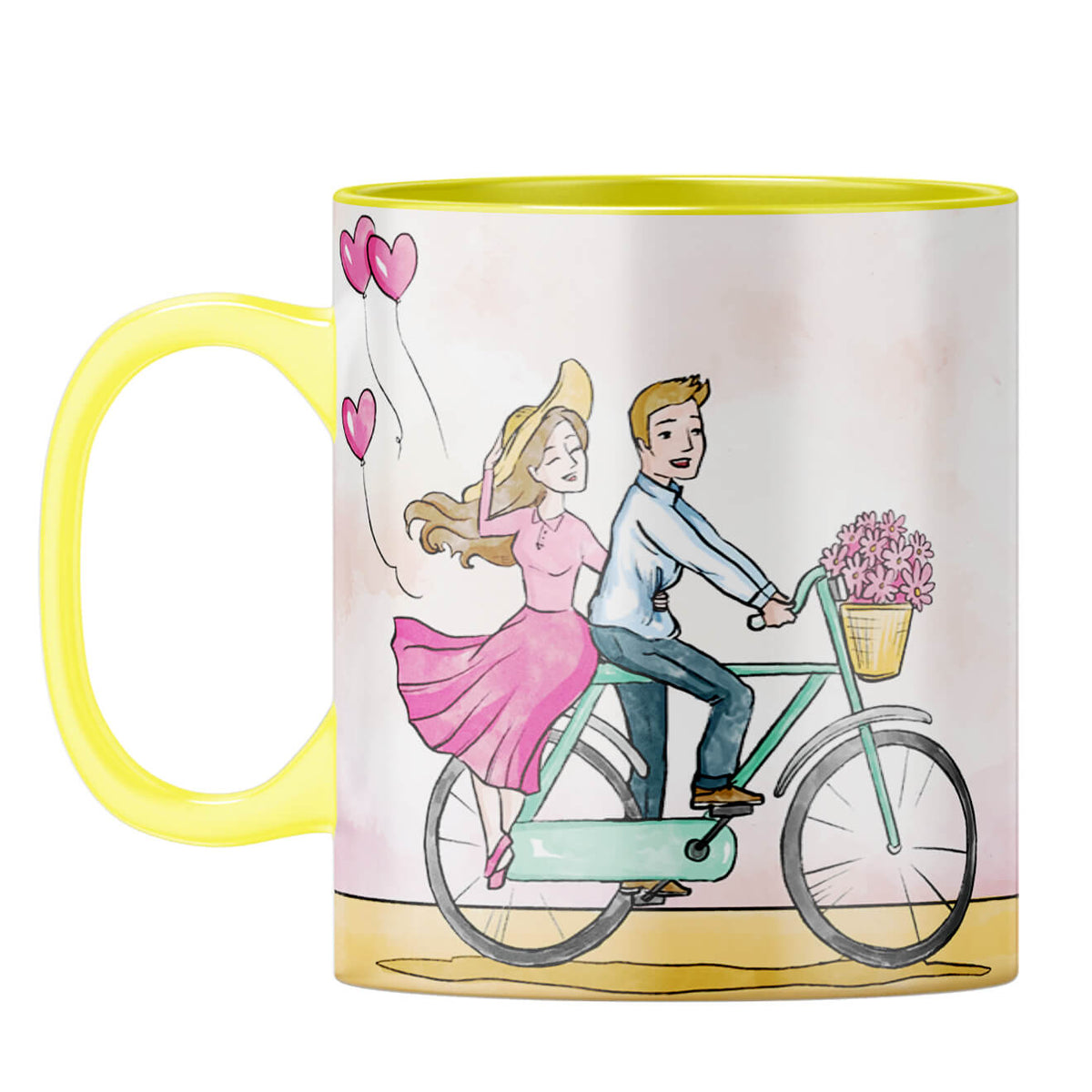 Love is on it's way Coffee Mug Yellow