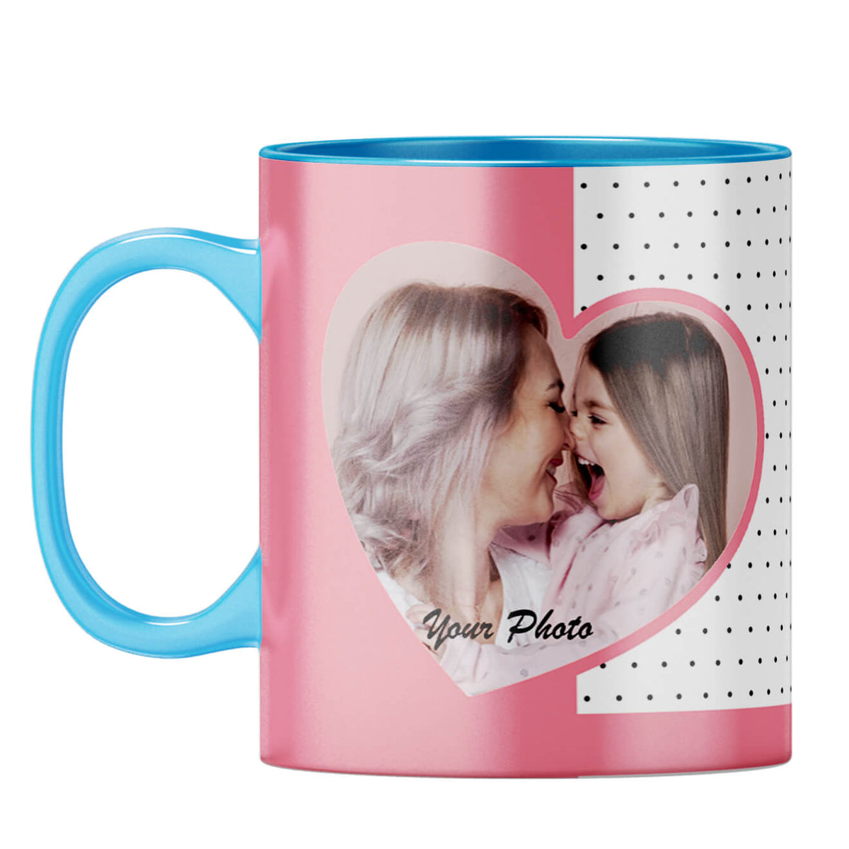 Love Mom Coffee Mug Light Blue