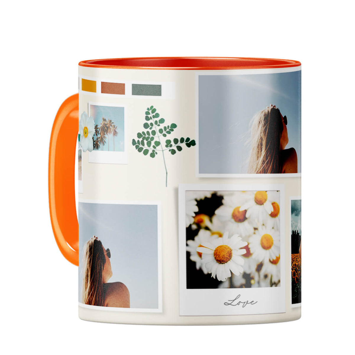 Love Photo Collage Coffee Mug Orange