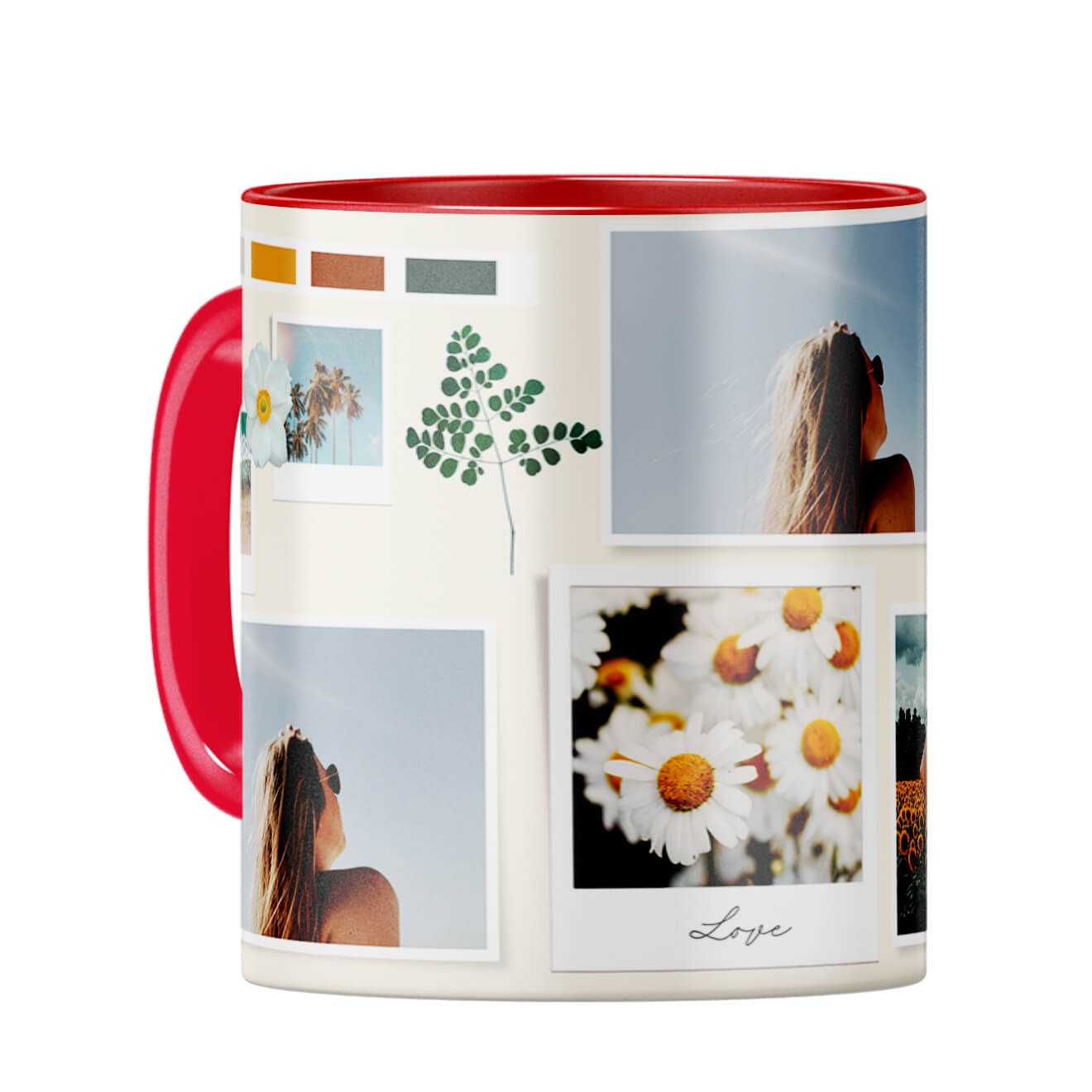 Love Photo Collage Coffee Mug Red