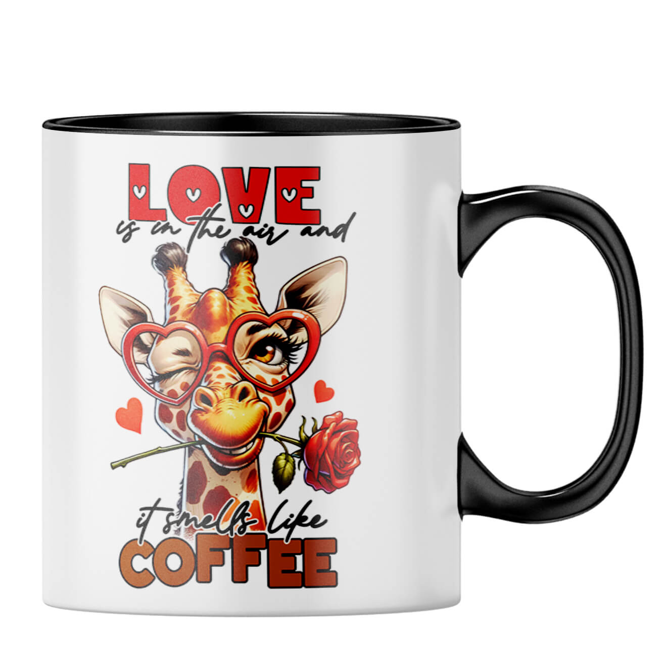 Love Smells Like Coffee Coffee MugB-Black