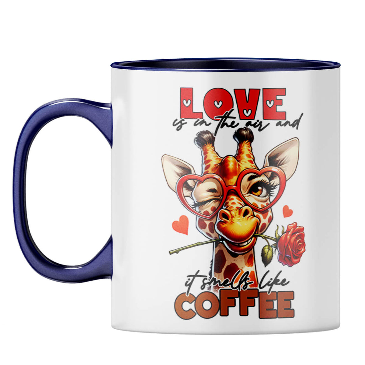 Love Smells Like Coffee Coffee Mug Dark Blue