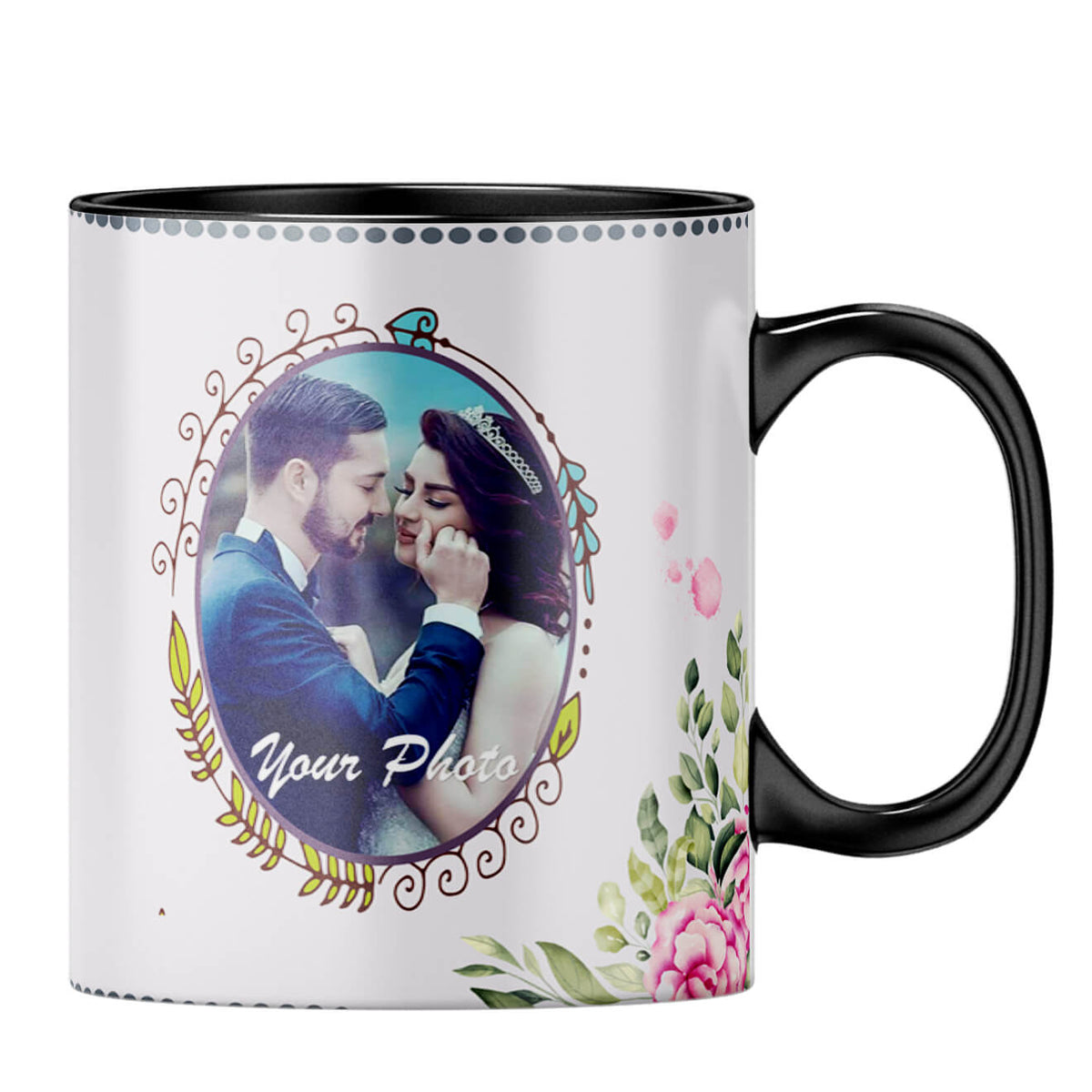 Love with Photo Coffee MugB-Black