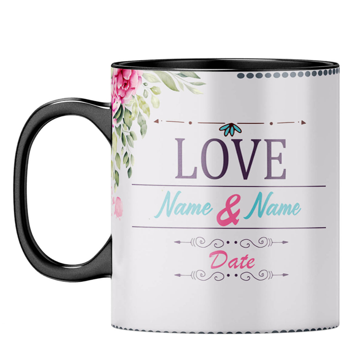 Love with Photo Coffee Mug Black