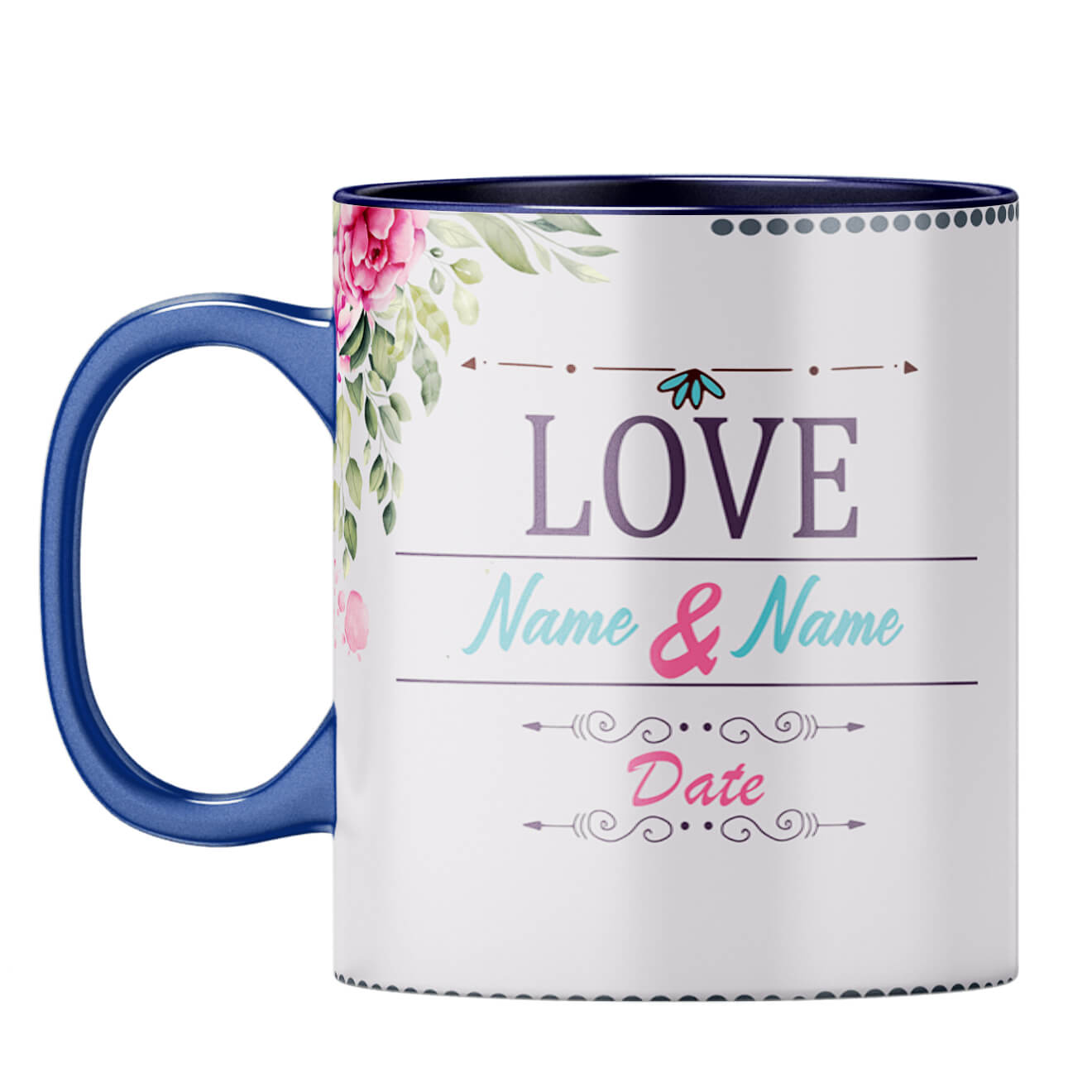 Love with Photo Coffee Mug Dark Blue