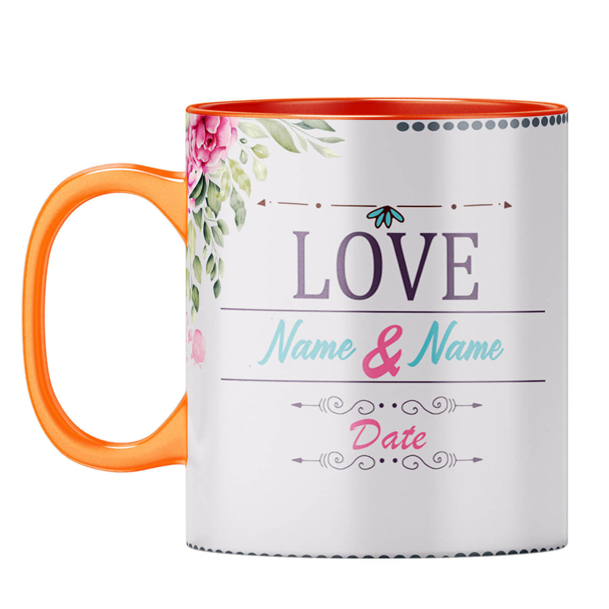 Love with Photo Coffee Mug Orange