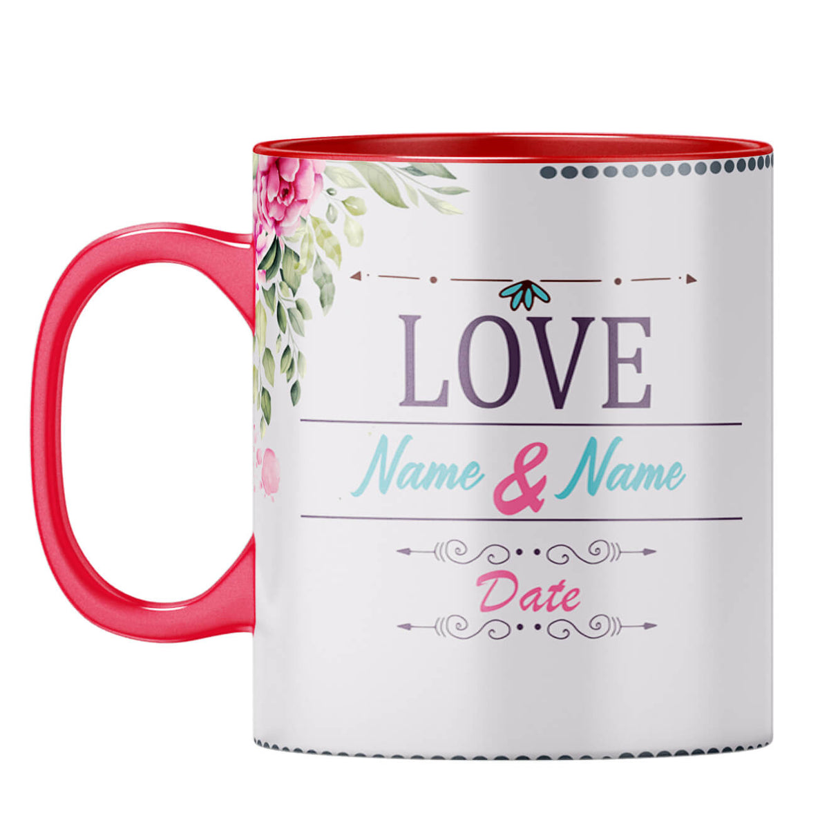 Love with Photo Coffee Mug Red