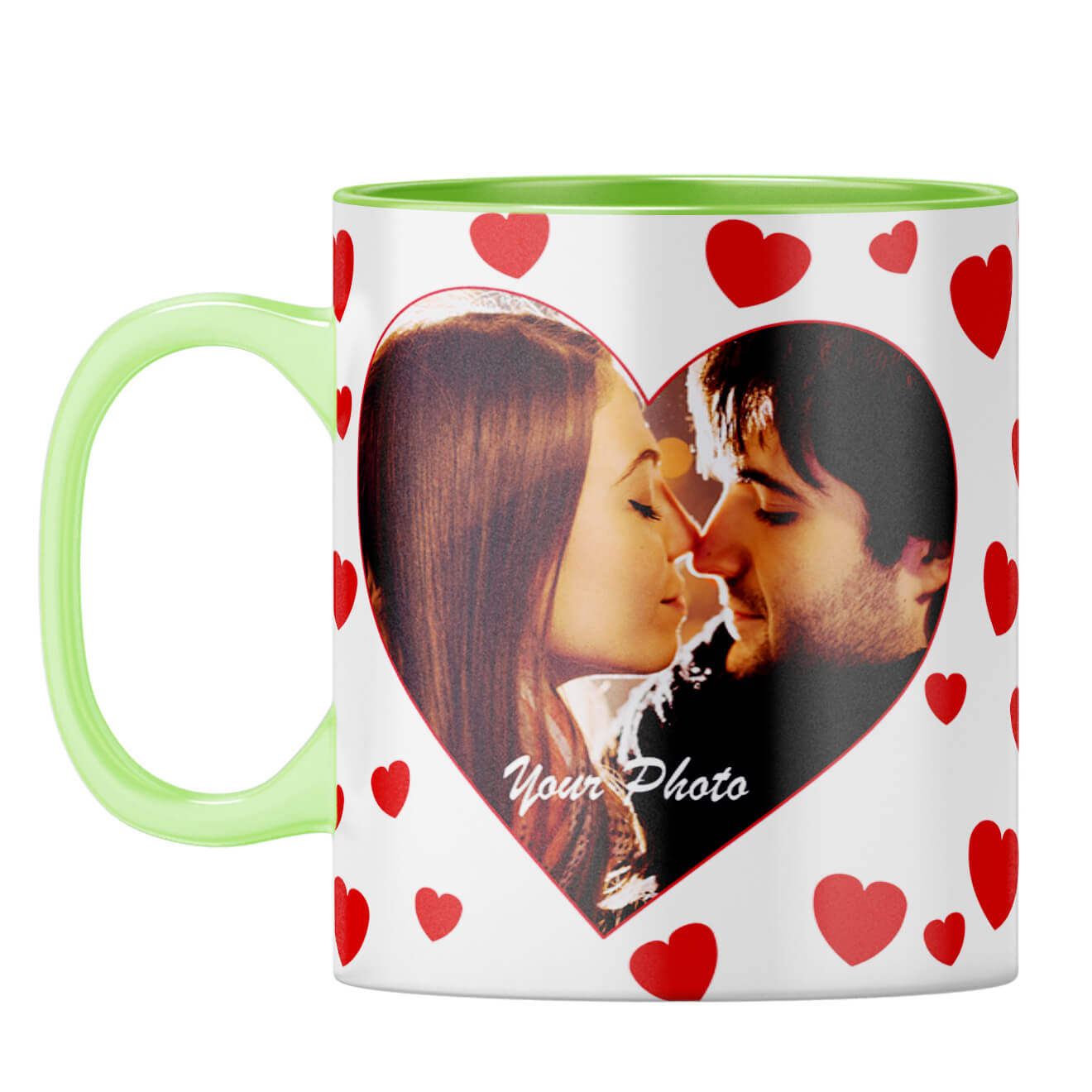 Loving Hearts Coffee Mug Light Green