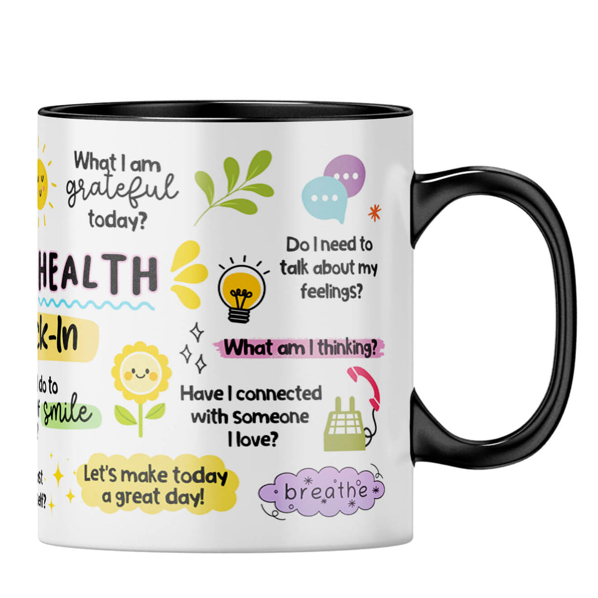 Mental Health Check In Coffee MugB-Black
