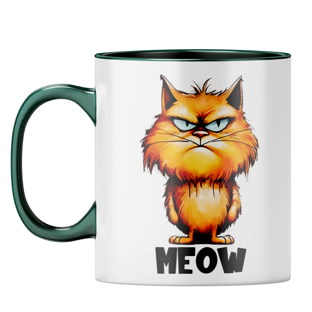 Meow Coffee Mug Dark Green
