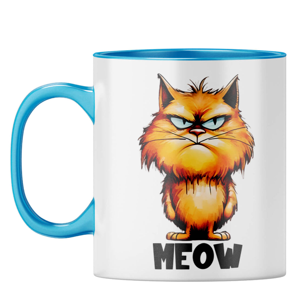 Meow Coffee Mug Light Blue