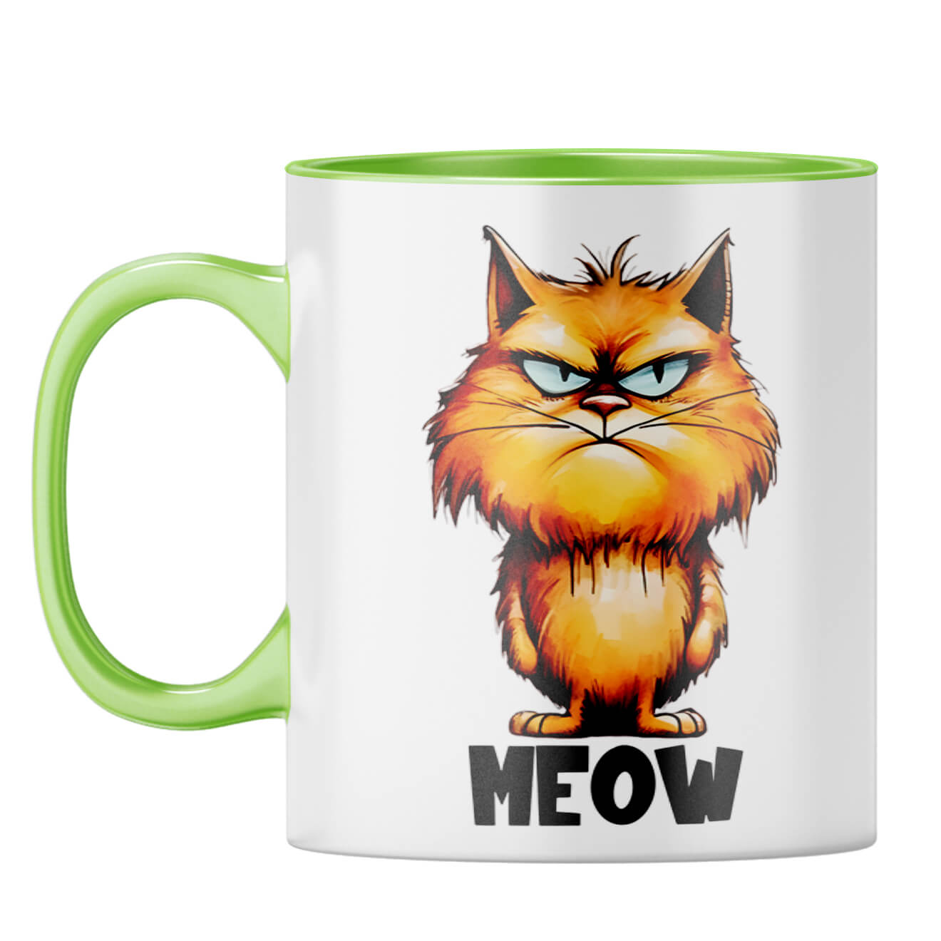 Meow Coffee Mug Light Green
