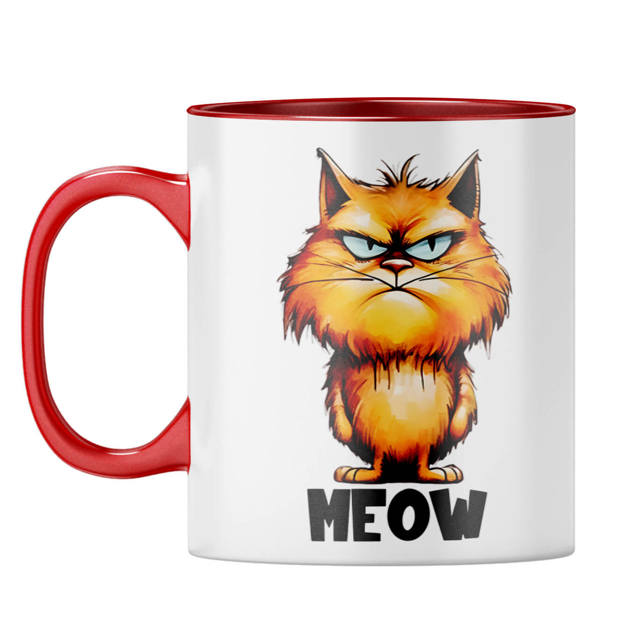 Meow Coffee Mug Red