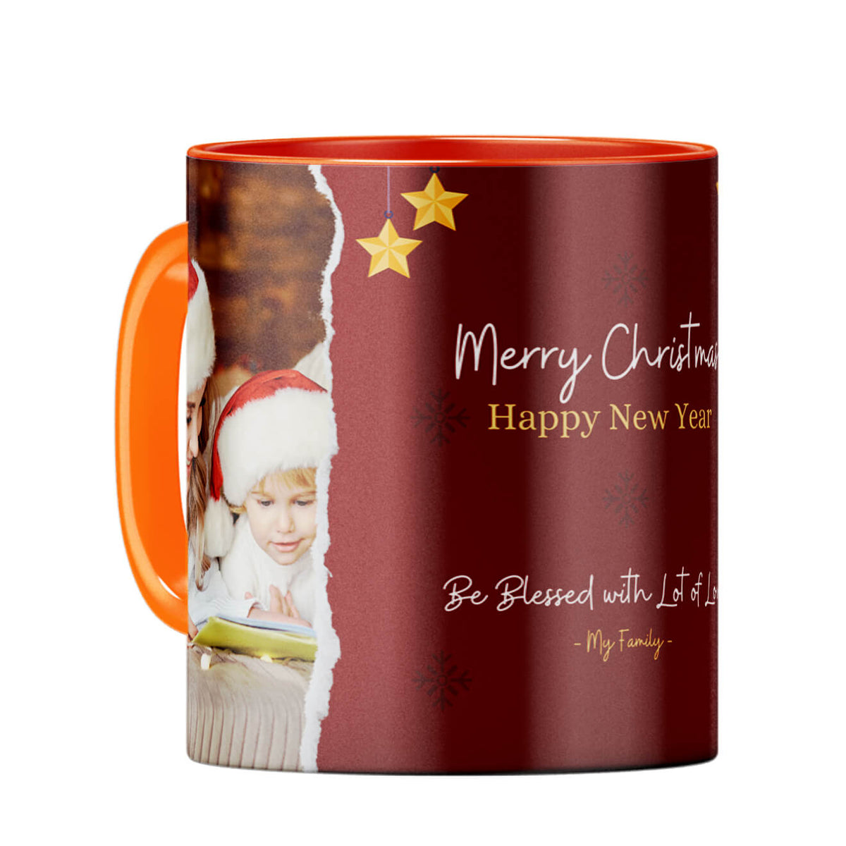 Merry Christmas and Happy New Year Coffee Mug Orange