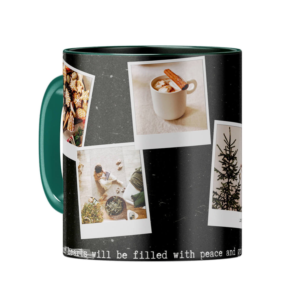 Merry Christmas Coffee Mug Dark Green