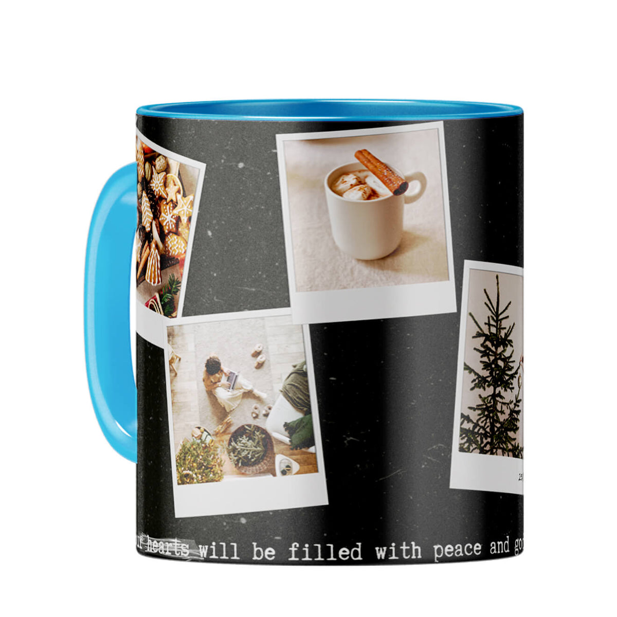 Merry Christmas Coffee Mug Light Blue